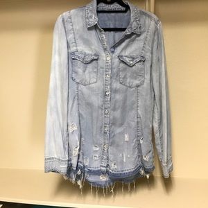 Blank NYC Women’s Distressed Denim Shirt